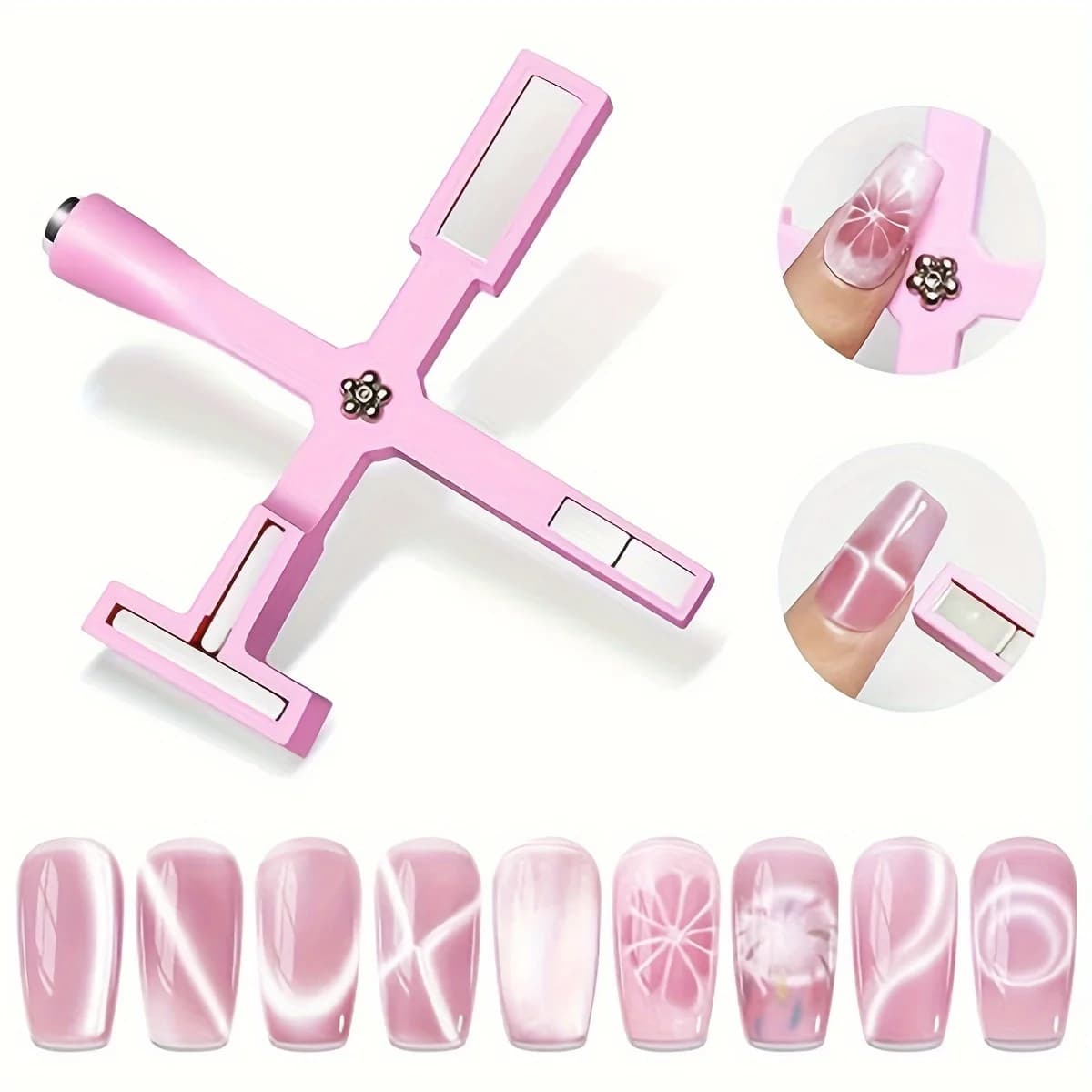 Magnete 5 in 1 per Unghie Effetto Occhio di Gatto, Bastoncino Magnetico Multifunzione per Nail Art, per Salone di Bellezza e Uso Domestico