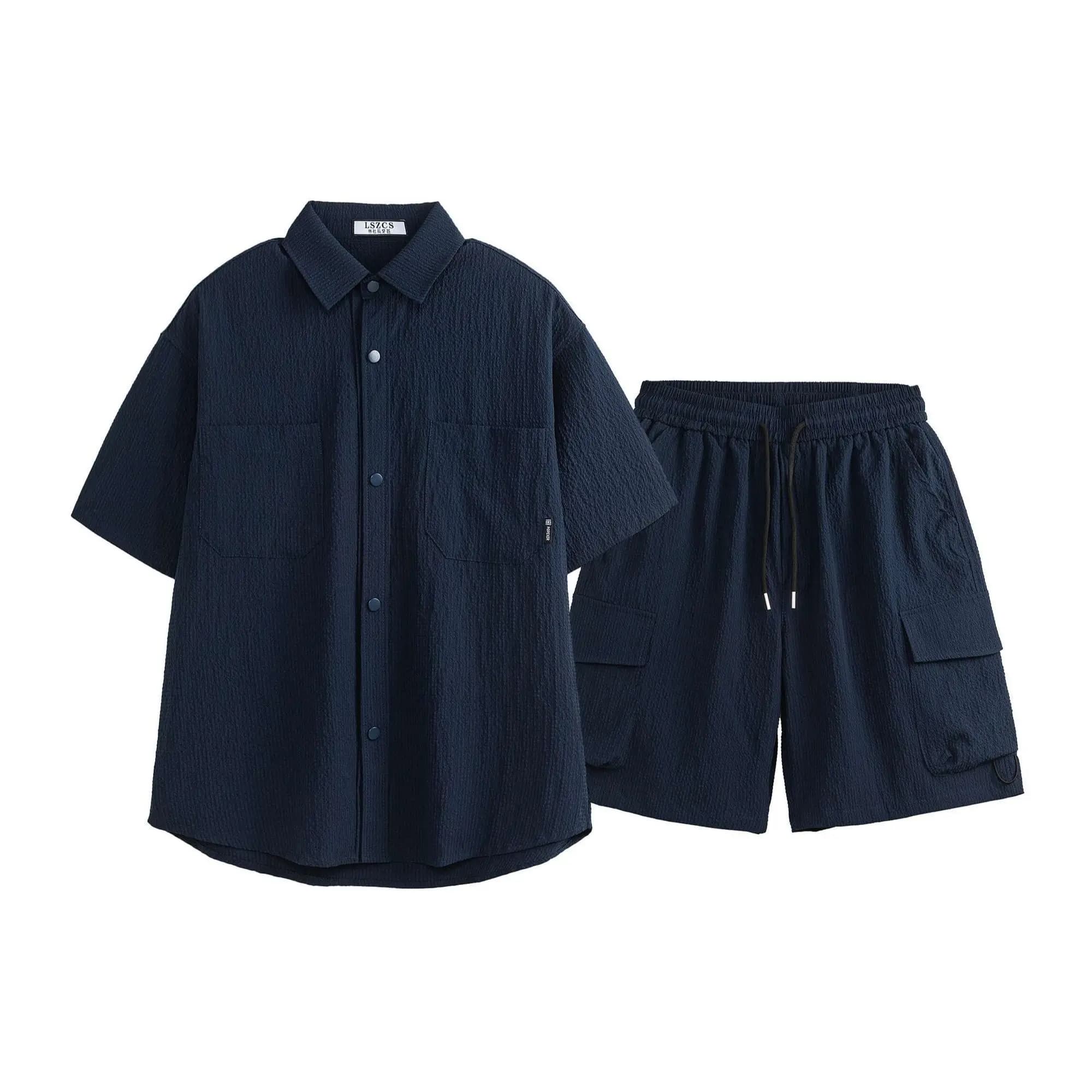 Complete Men's Summer, New Set with Short Sleeves Court and Sports Shorts, Casual Streetwear Clothing