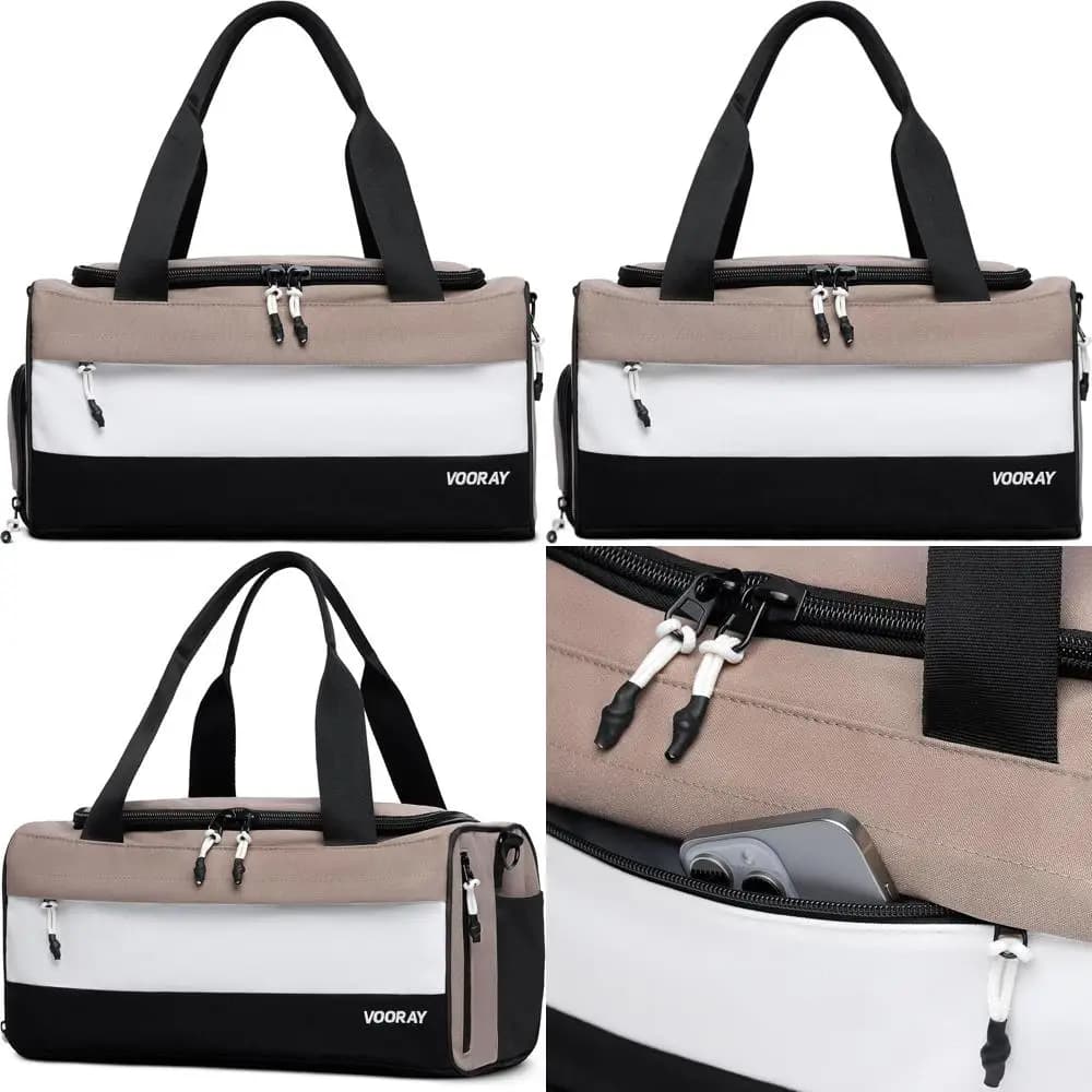 Borsa da viaggio e sportiva compatta da 23 litri a doppio scomparto per uomo e donna con tasca per scarpe, ideale per viaggi di fine settimana, pernottamenti, a
