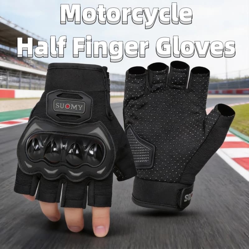 Half Finger Motorcycle Gloves Summer Breathable Mesh Anti-Slip Touchscreen Motocross Riding Protective Gear Gloves