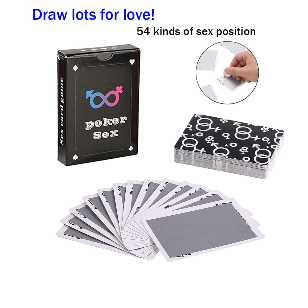 54 tipi di posizioni sessuali, gioco di carte con film patinato Scratch Poker, giocattolo flirtare per coppia, giochi di ruolo con carte sessuali per adulti, set regalo divertenti