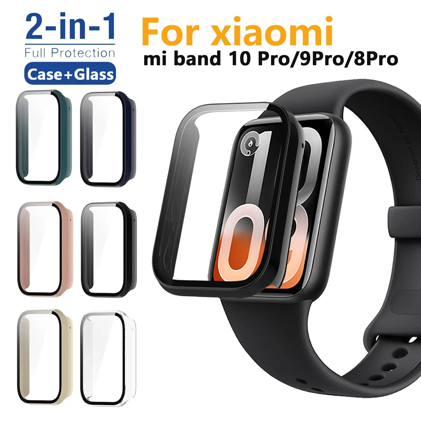 Case+Glass for Xiaomi Mi Band 10 Pro Smartwatch All-around Screen Protector Bumper for mi band 9 Pro Protective Case Accessories