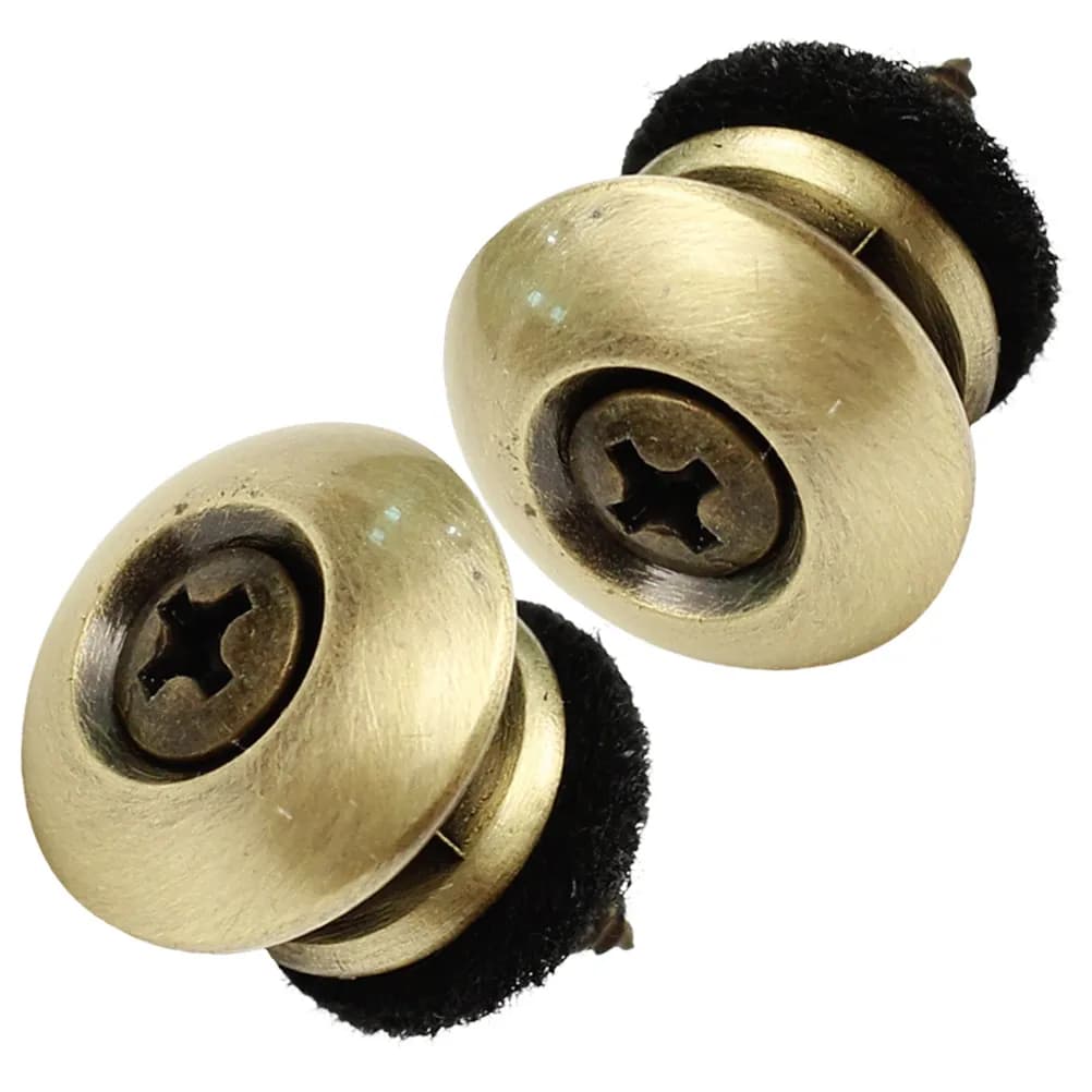 2Pcs Guitar Strap Buttons Iron Heavy-Duty Strap Locks for Electric Acoustic Guitar Bass Ukulele End Pins Non-Slip Rounded Design