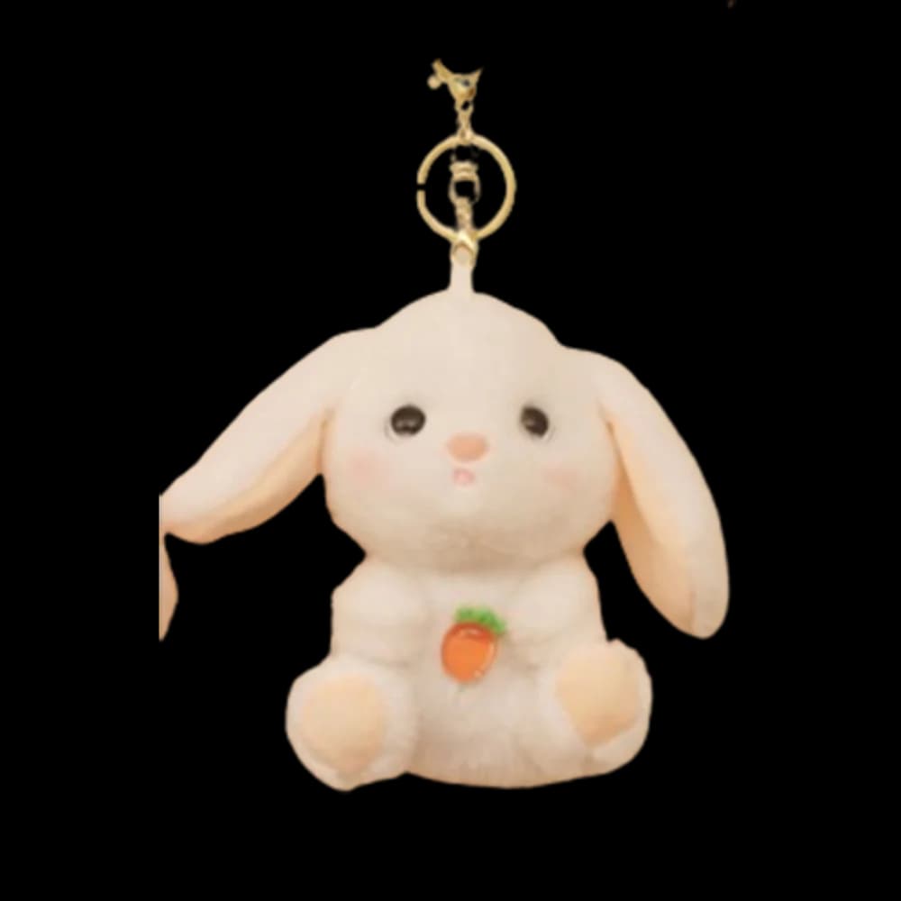 Portachiavi Peluche a Forma di Coniglietto, Orsetto di Peluche, Bambola di Peluche a Forma di Coniglio Seduto, Giocattolo per Coppie, Morbido Ciondolo per Borsa a Forma di Coniglio