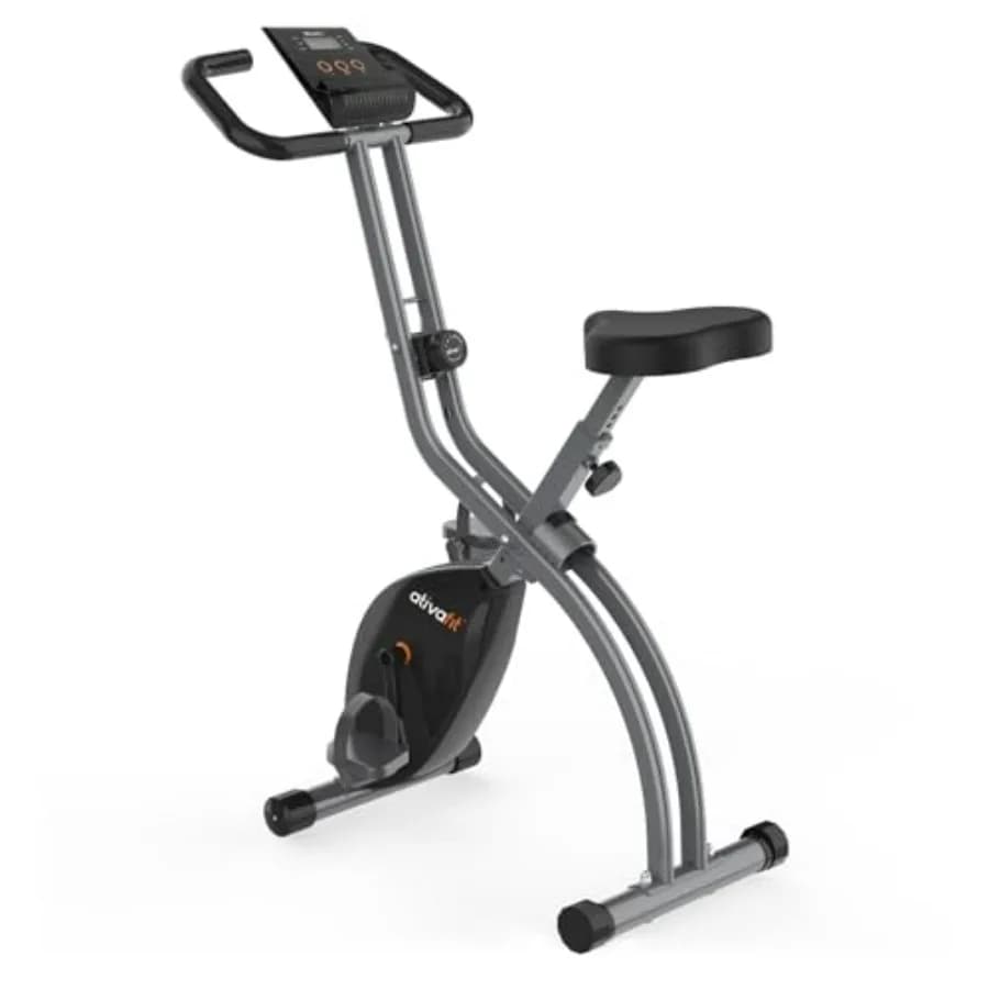 Cyclette Pieghevole 3-in-1 per Casa, Bici da Allenamento Verticale e Reclinabile da Interno con 8 Livelli di Resistenza Magnetica, Bande di Resistenza, Silenziosa