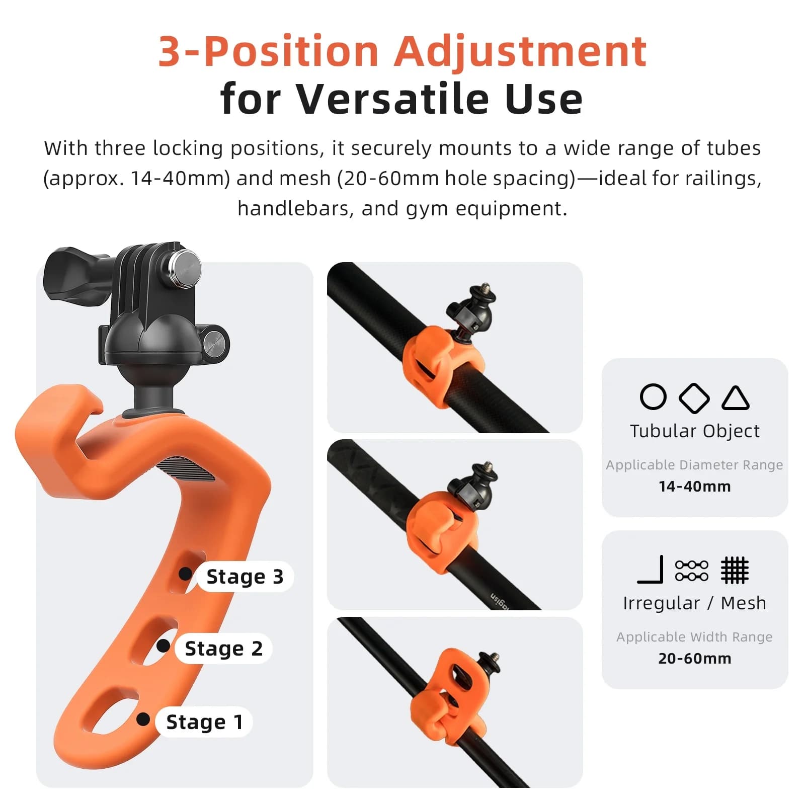 Flexible Adjustable Silicone Support for Insta360 Action Camera, Compatible with DJI Accessories