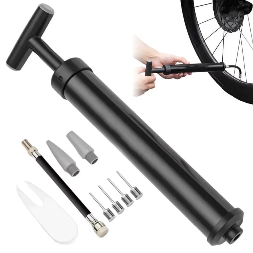 Pompa per Bicicletta MTB Portatile e Resistente, Pompa ad Alta Pressione Multifunzionale per Bici e Palloni, Pompa Manuale per Palloni da Calcio, Accessori per il Nuoto