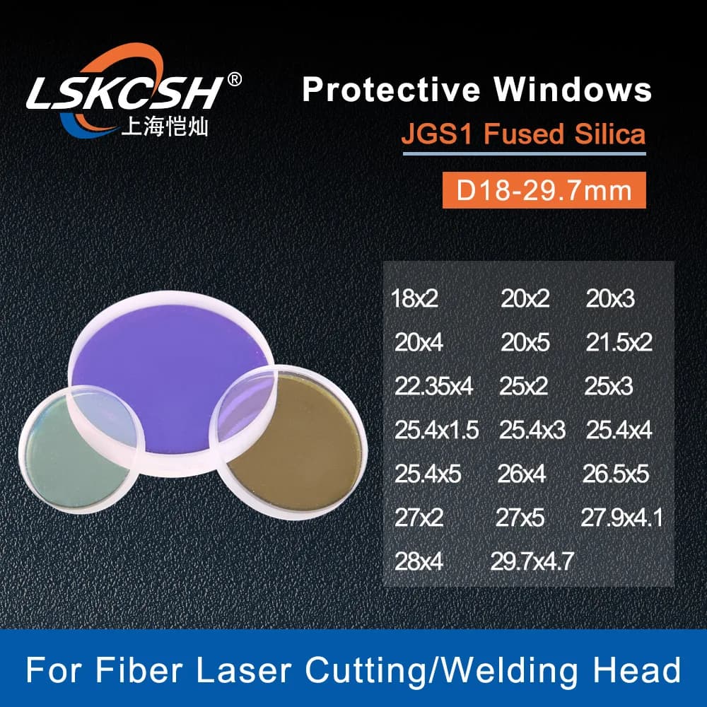 Glass Laser Protection Lens Window Protective Windows Dia22.35/24.9/25.4/26.5/27.9/28 Fiber Laser Cutting Machine Debris Shield