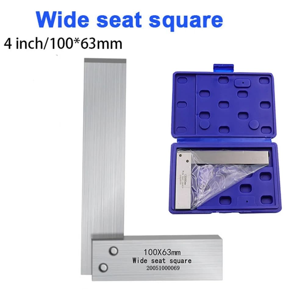 4 inch rectangle rail, high precision wide base, rectangle ruler, measuring instrument for woodworking, with storage box