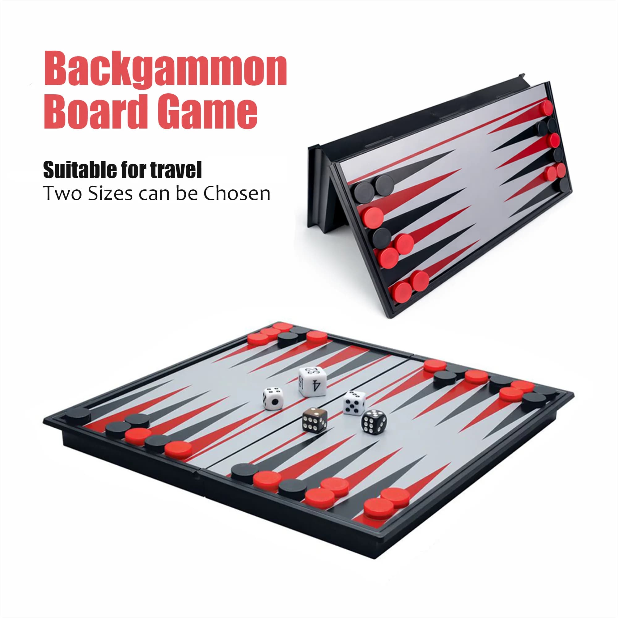 Set da Backgammon Magnetico Pieghevole, Gioco da Tavolo in 2 Misure, Gioco Educativo Portatile da Viaggio per Bambini, Ragazzi e Ragazze, Idea Regalo