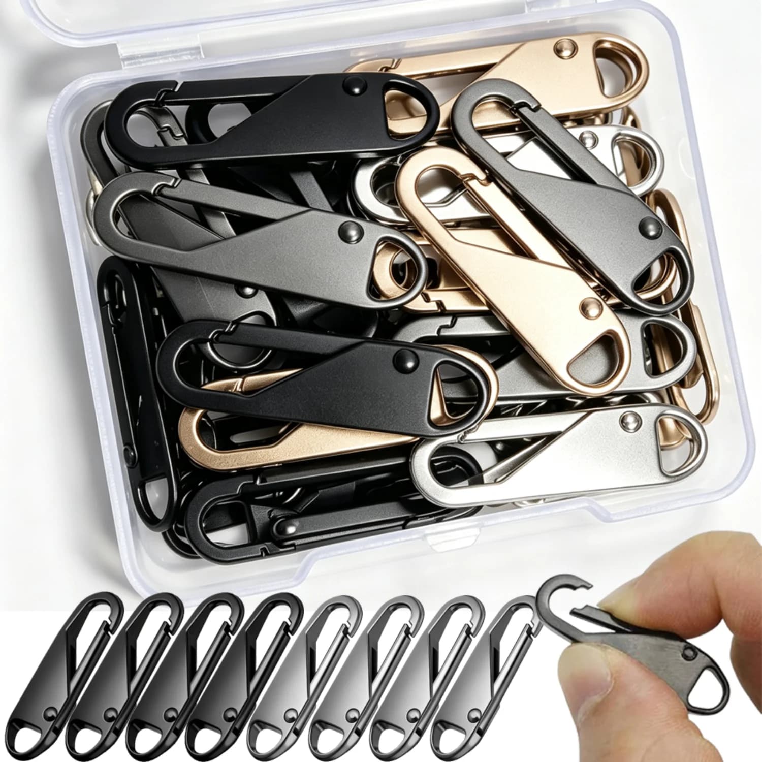 Detachable Zipper Repair Kit Universal Zipper Slider Metal Alloy Remove Zipper Puller Luggage Bag Zip Head DIY Craft Sewing Tool
