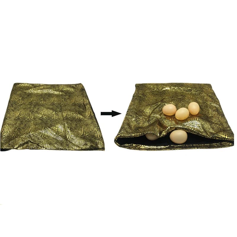 Giocattoli magici Borsa per uova Trucchi magici in stoffa Borsa vuota fuori dagli uova Nuovi strani oggetti di scena creativi per giocattoli magici da vicino Appare per espedienti