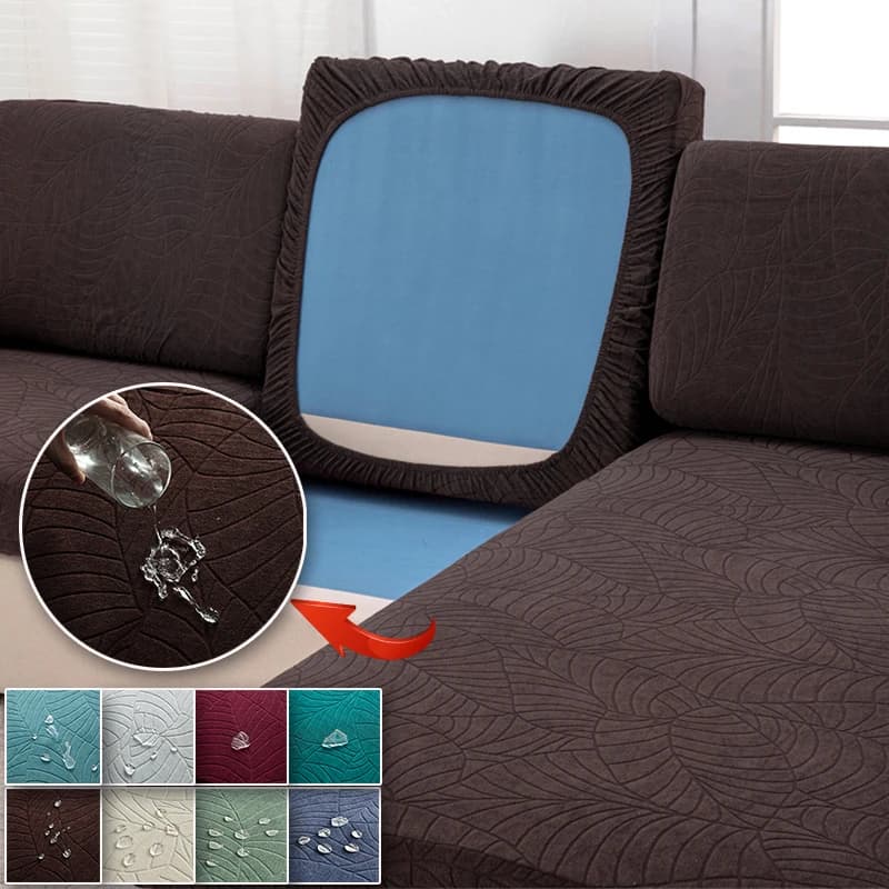 Fodera per cuscino idrorepellente fodera per divano Jacquard con motivo a foglia per soggiorno protezione per divano con schienale ad angolo a forma di L