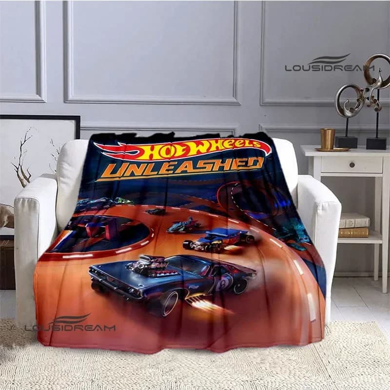 Coperte con logo stampato Hot Wheels, coperte calde alla moda, coperte da viaggio per la casa, rivestimenti per letto, regalo di compleanno