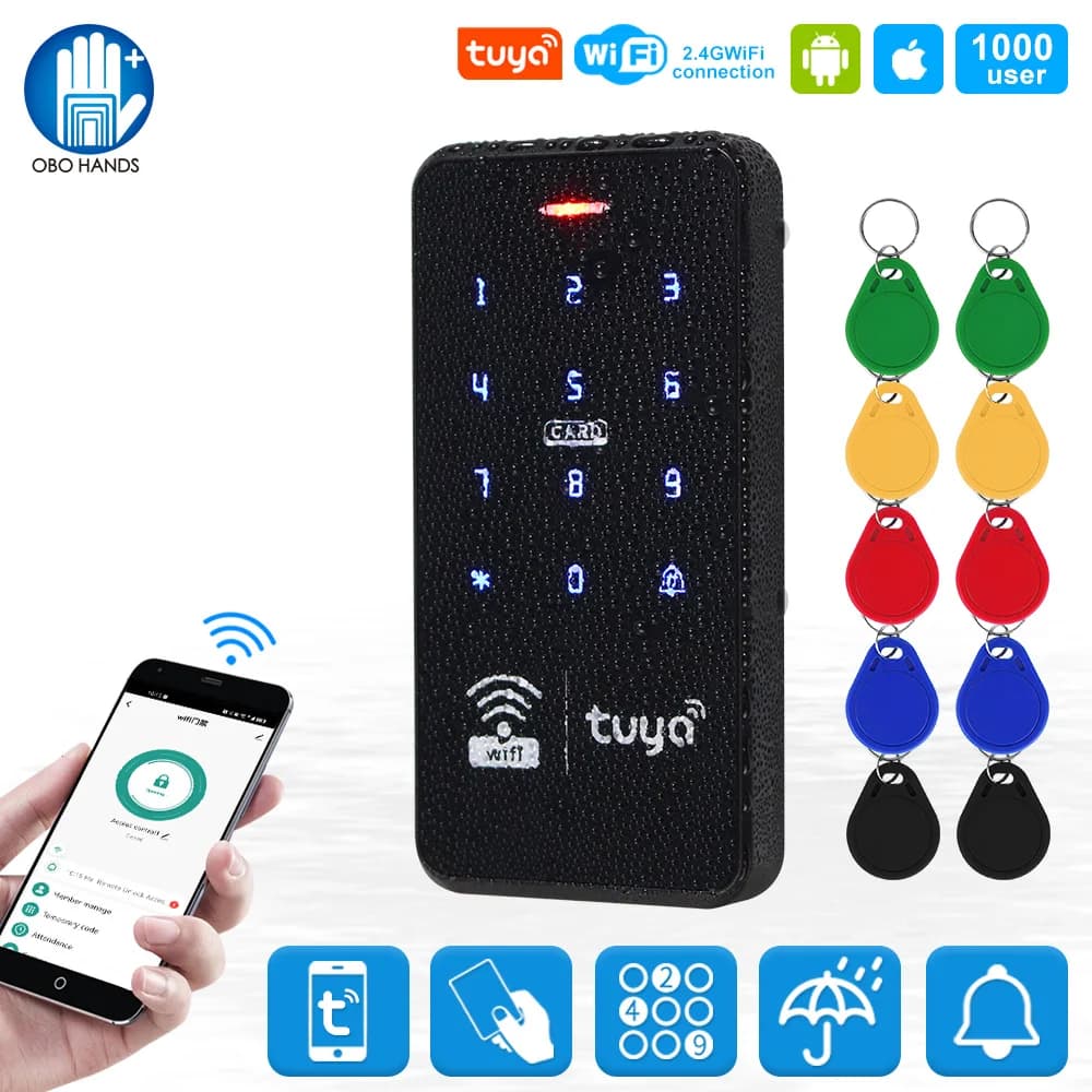 Wifi Tuya Smart Access Controller tastiera RFID IP68 tastiera Touch impermeabile 13.56MHz Password Lock APP sistema di controllo remoto