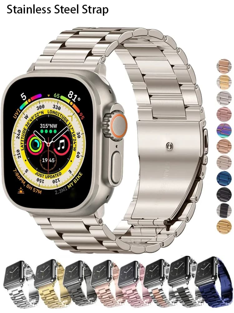 Metal bracelet for Apple watch Ultra 49mm 8 7 45mm 41mm 42mm 44mm stainless steel smart watch strap iwatch 6 5 4 3 SE 38/40mm