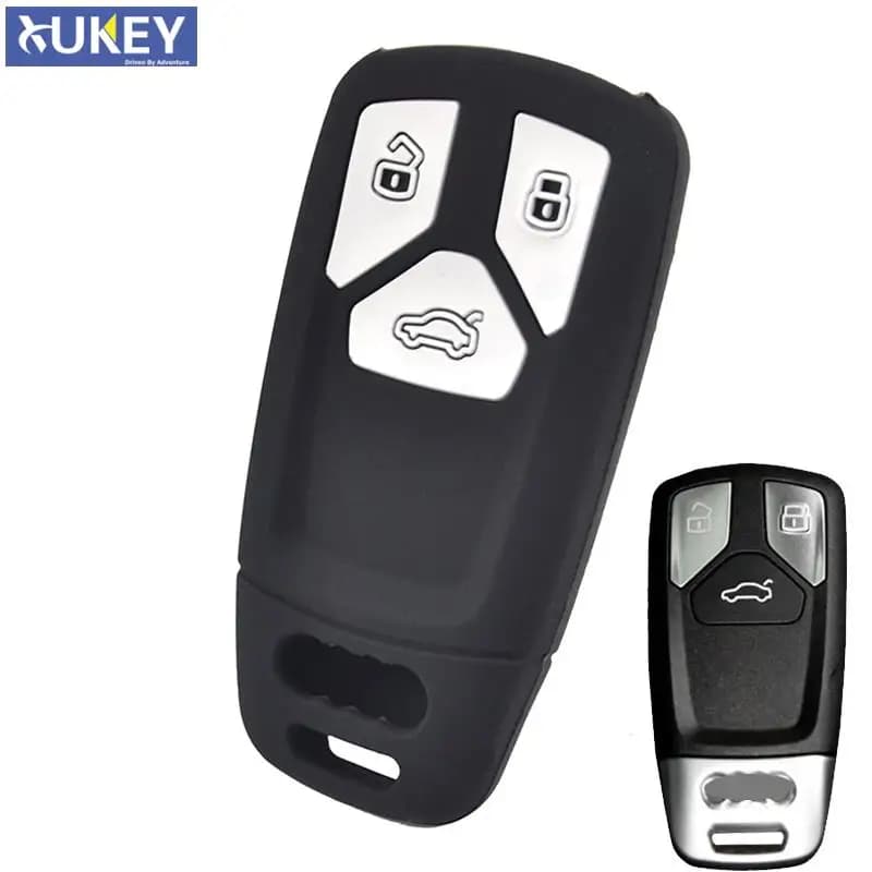 Custodia protettiva per chiave in silicone Shell per Audi A4 allroad B9 Q5 Q7 TT TTS 2016 2017 2018 Supporto per telecomando Keyless Accessori auto Pelle