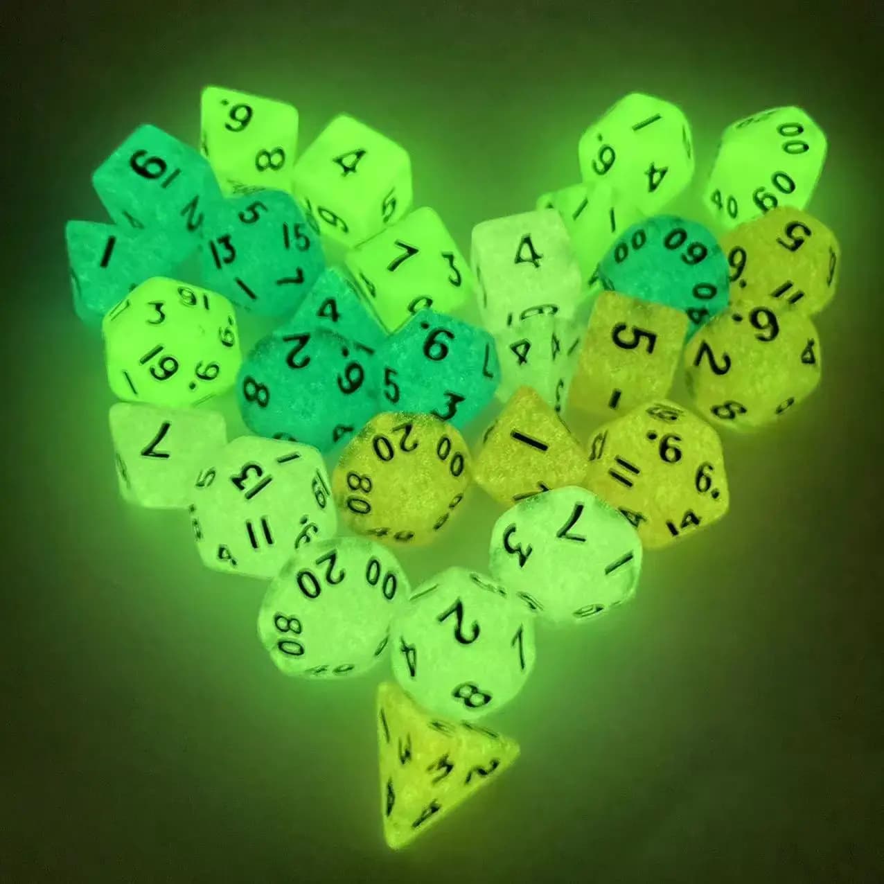 Mini Dice DND Set Dungeons and Dragons Dice Dadi che si illuminano al buio per DND, mtg, RPG, Tenzi, Farkle, Yahtzee, Bunco, Insegnamento