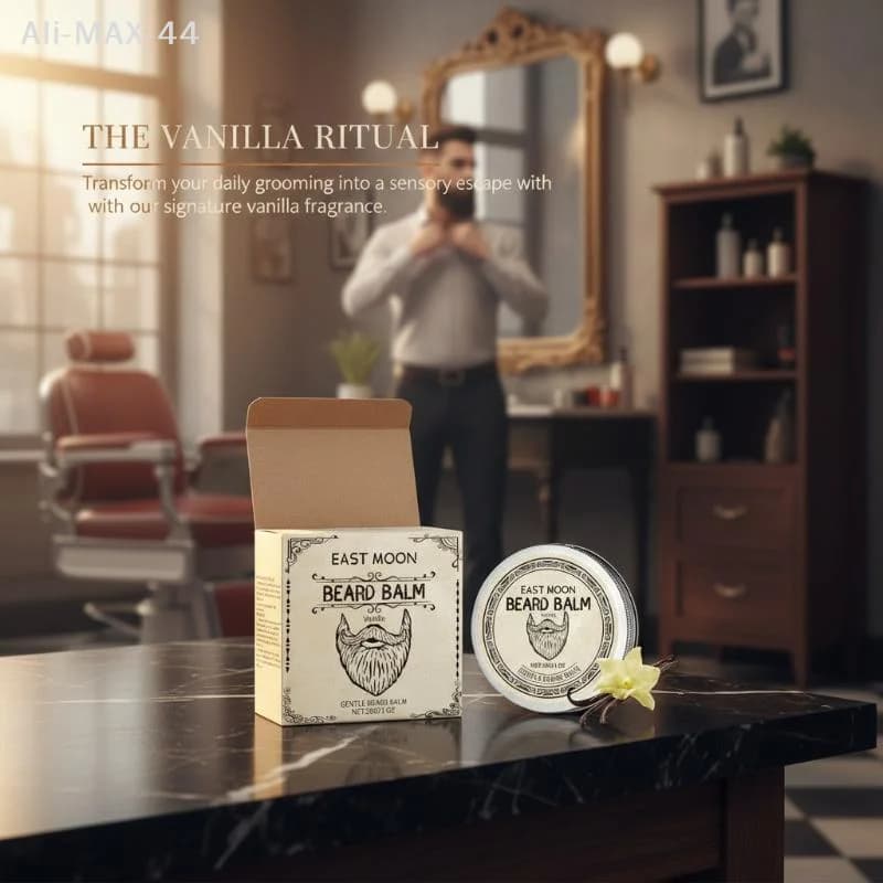 Balsamo per Barba con Biotina per Uomo - Stimola la Crescita della Barba con Burro di Karité, Olio di Jojoba, Olio di Mandorle Dolci, Idratante e Ammorbidente