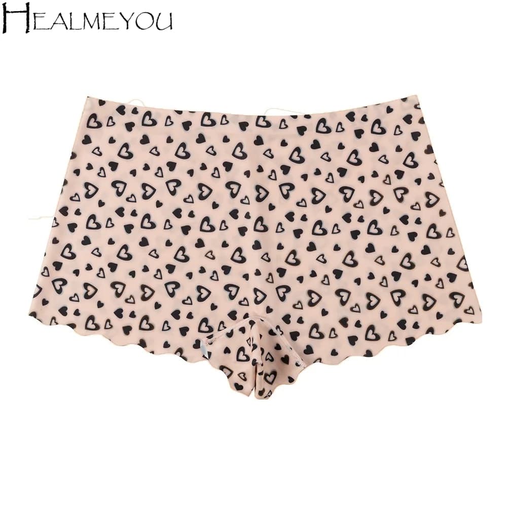 Slip a vita media traspirante con stampa leopardata, intimo a cuore senza cuciture, lingerie da donna, pantaloncini di sicurezza per yoga