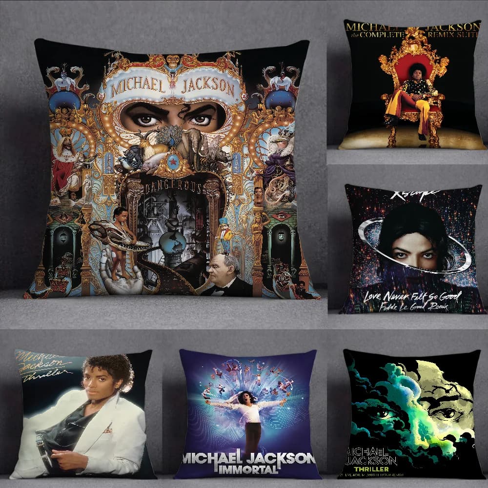 Singer M-MichaelS J-JacksonS Pillow Case Square Double-Sided Printing Sofa Cushion Cover Pillowcase Bedroom Bedside