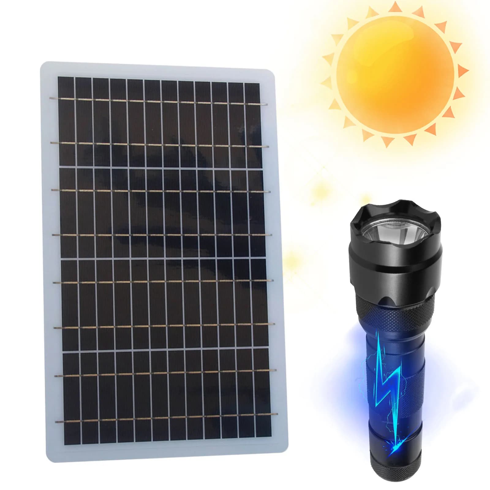 Modulo Solare Fotovoltaico Quadrato 10W 6V 350x215mm in Polisilicio, Celle Solari Leggere per Lampade da Giardino, Pompe d'Acqua Domestiche e Uso Esterno