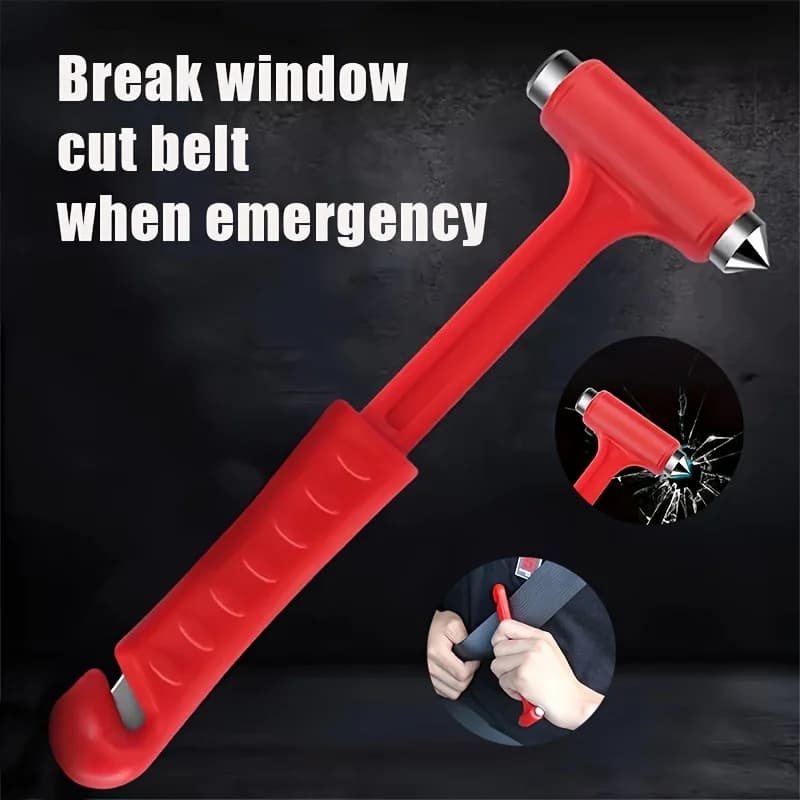 1pcs Steel Car Emergency Hammer with Belt Cutter for Safety and Security, Emergency Use