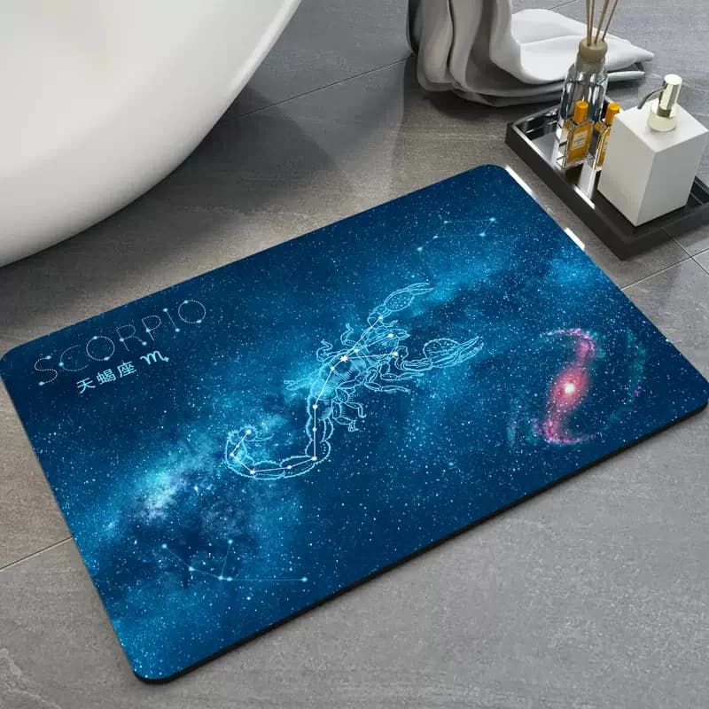 12 costellazioni Zodiac Scorpio tappetino da bagno antiscivolo tappeto da bagno tappetini assorbenti tappetini per wc ad asciugatura rapida zerbino