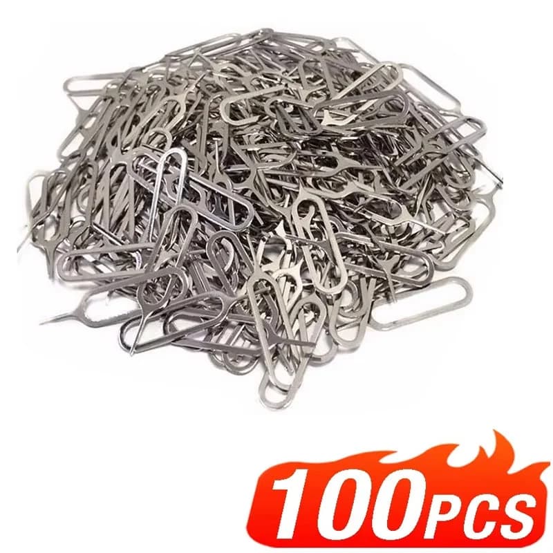 1-100PCS Anti-Lost Eject Sim Cards Tray Open Pin Needle Key Tools Ejetor For iPhone iPad Mobile Smartphone SIM Remover Accessory