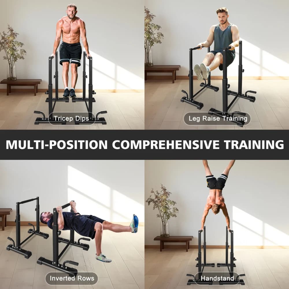 Ye Dip Bar Station Set: 6-Level Adjustable Pull Up Bars, 1200lbs Heavy Duty Parallettes Bars for Full Body Workout Fitness
