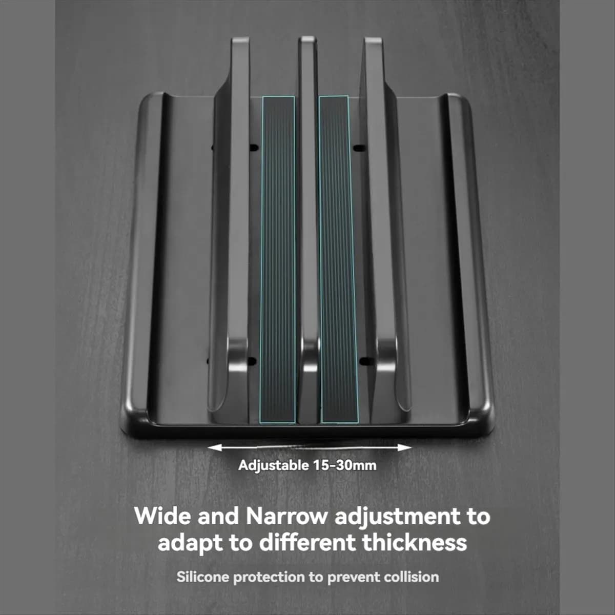 A10I Adjustable Vertical Laptop Stand Holder Vertical Bracket Mount - Space Saving Organizer White
