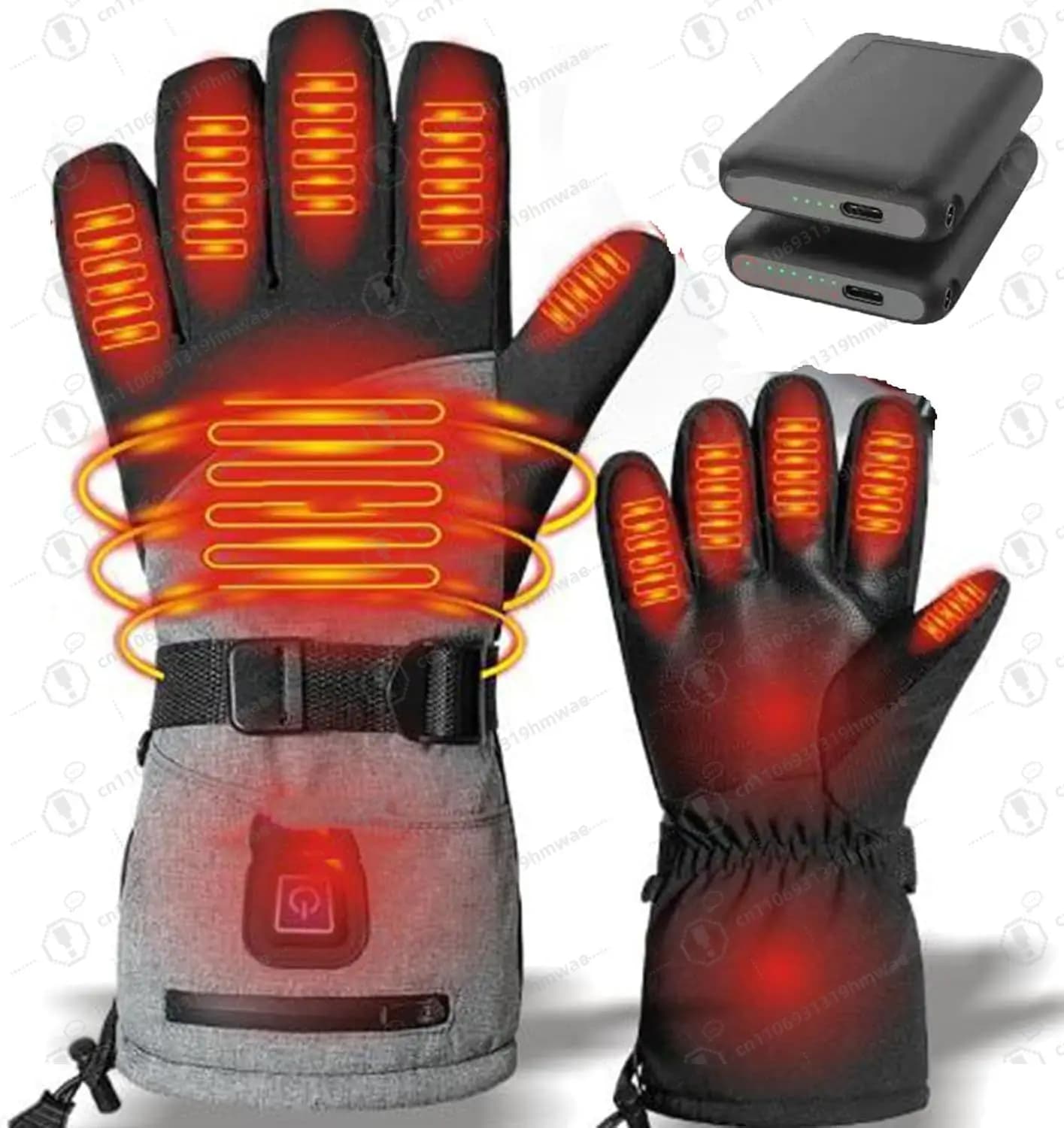 Waterproof Rechargeable Electric Rechargeable Windproof Winter Gloves for Ski Hiking Cycling Camping-1 Couple