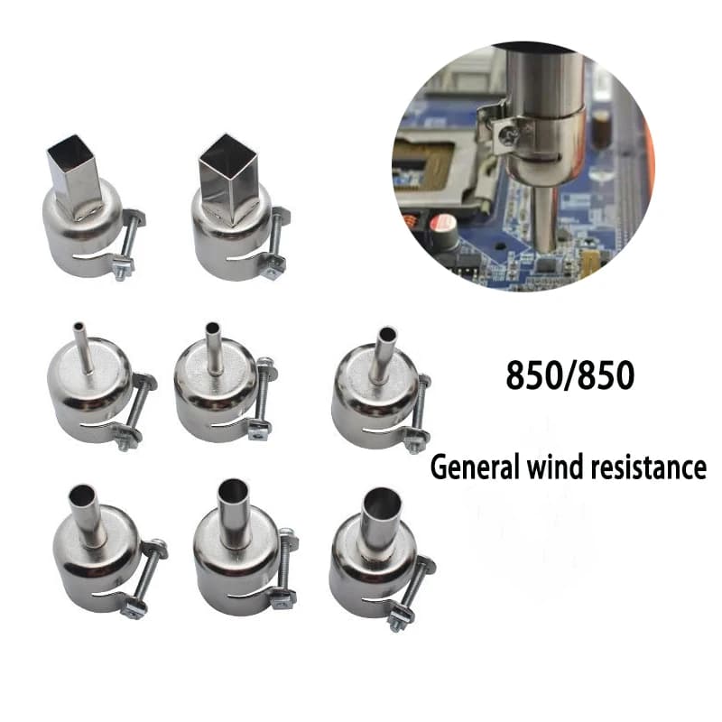 850/852 Hot Air Nozzle 3-12mm Universal Nozzles Air Soldering Welding Round Nozzles For 852D 898 Soldering Heat Gun Nozzle