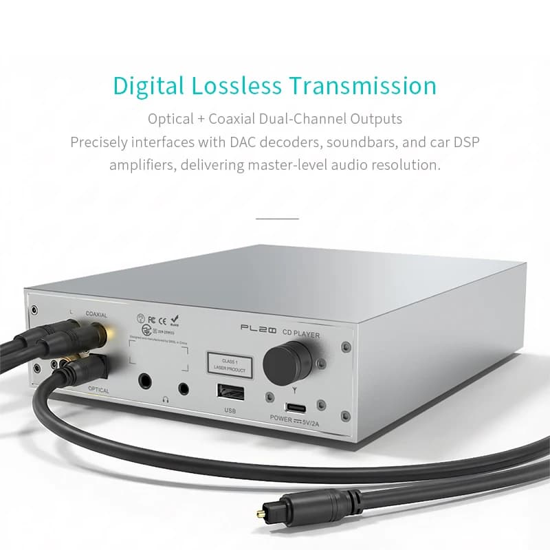 SMSL PL20 Hi-res Audio CD Player Portable CS43131*2 Support Optical Coaxial 32ohm 3.5 4.4mm Headphone Output with Remote Control
