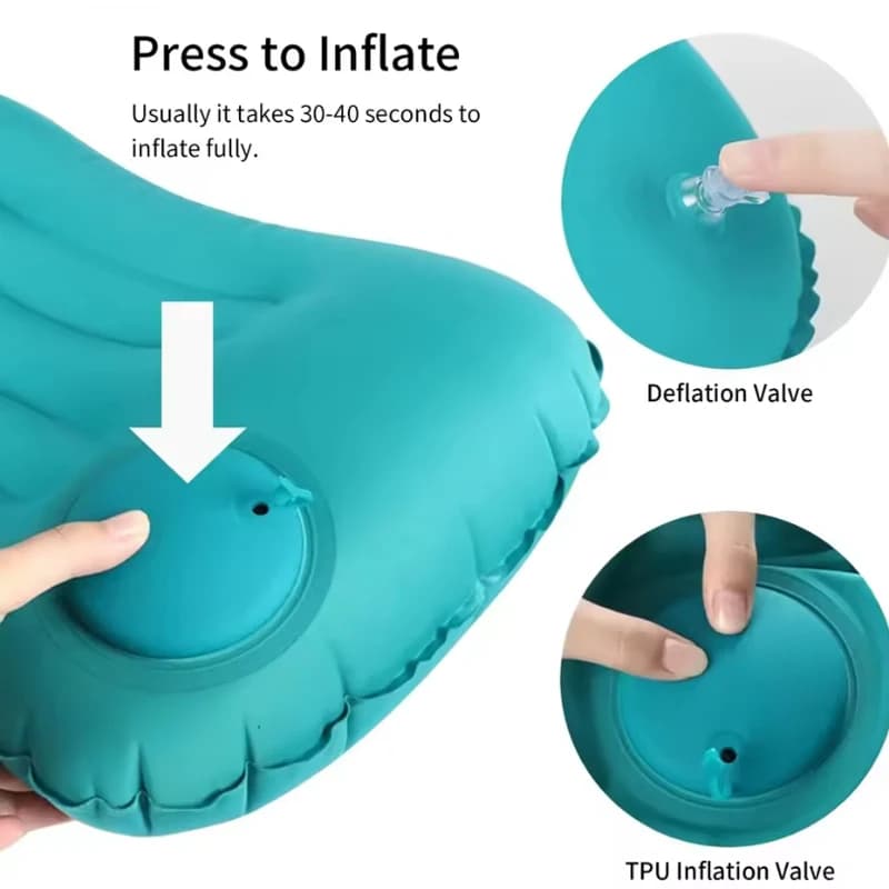 Cuscino gonfiabile per auto, 1/2 pezzi, adatto per supporto lombare e cervicale, ideale per campeggio, casa, ufficio, cuscini da letto a pressione.