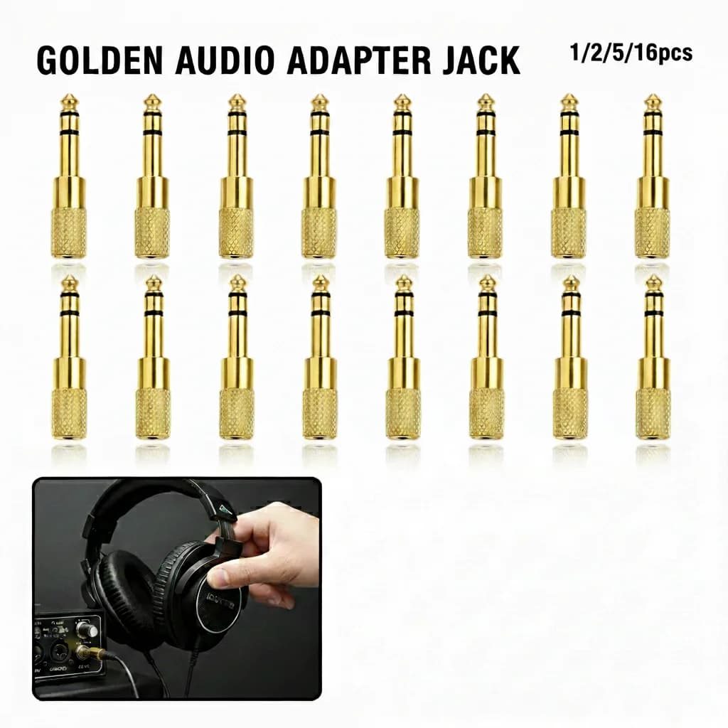 Adattatore Audio Jack da 6,35/6,5mm Maschio a 3,5mm Femmina Convertitore per Cuffie Amplificatore Microfono Cavo AUX