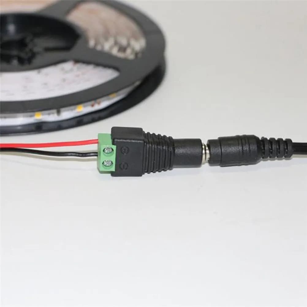 5 Pezzi Connettore di Alimentazione DC Maschio-Femmina con Cavo Adattatore e Terminale a Vite per Strisce LED RGB 12V, Telecamere CCTV ed Elettronica