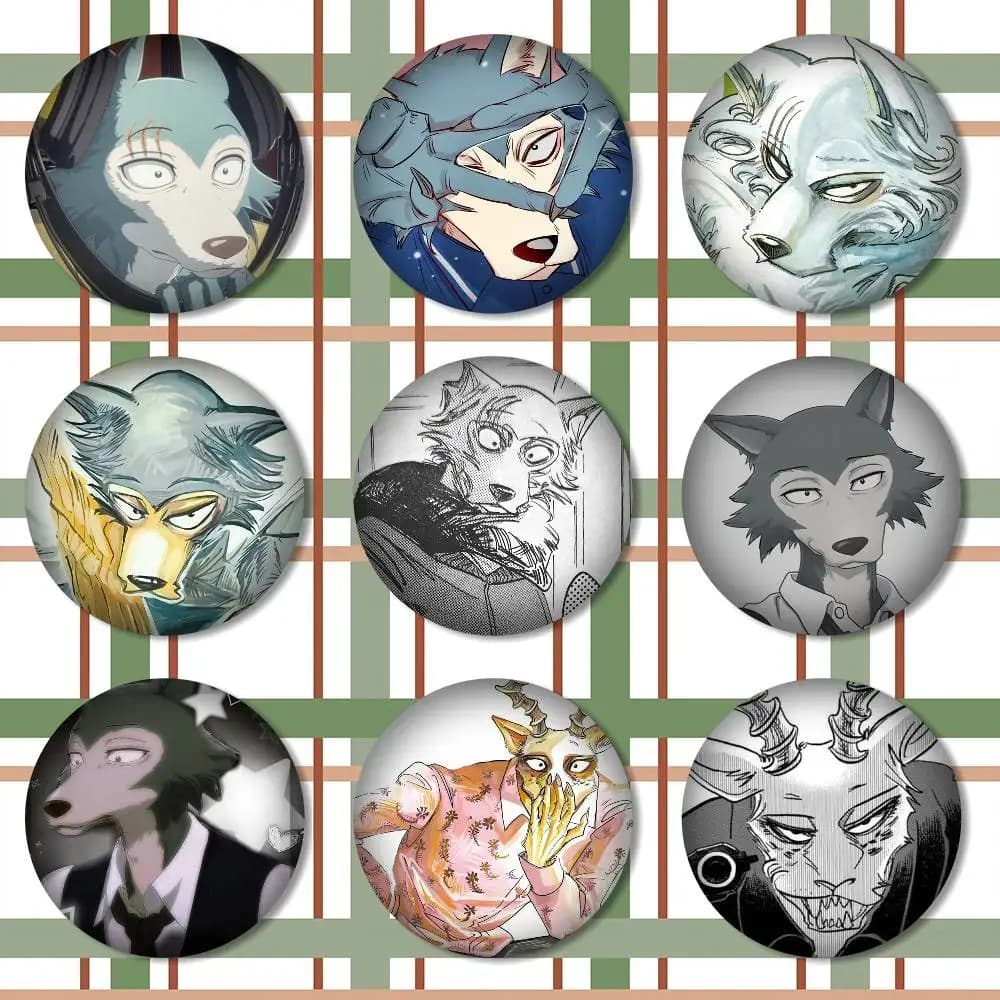 Distintivo B-Beastars-S per Zaini, Accessori, Icone Manga, Spille Rotonde, Spille a Cartone Animato per Vestiti, Borse, Decorazioni, Regali