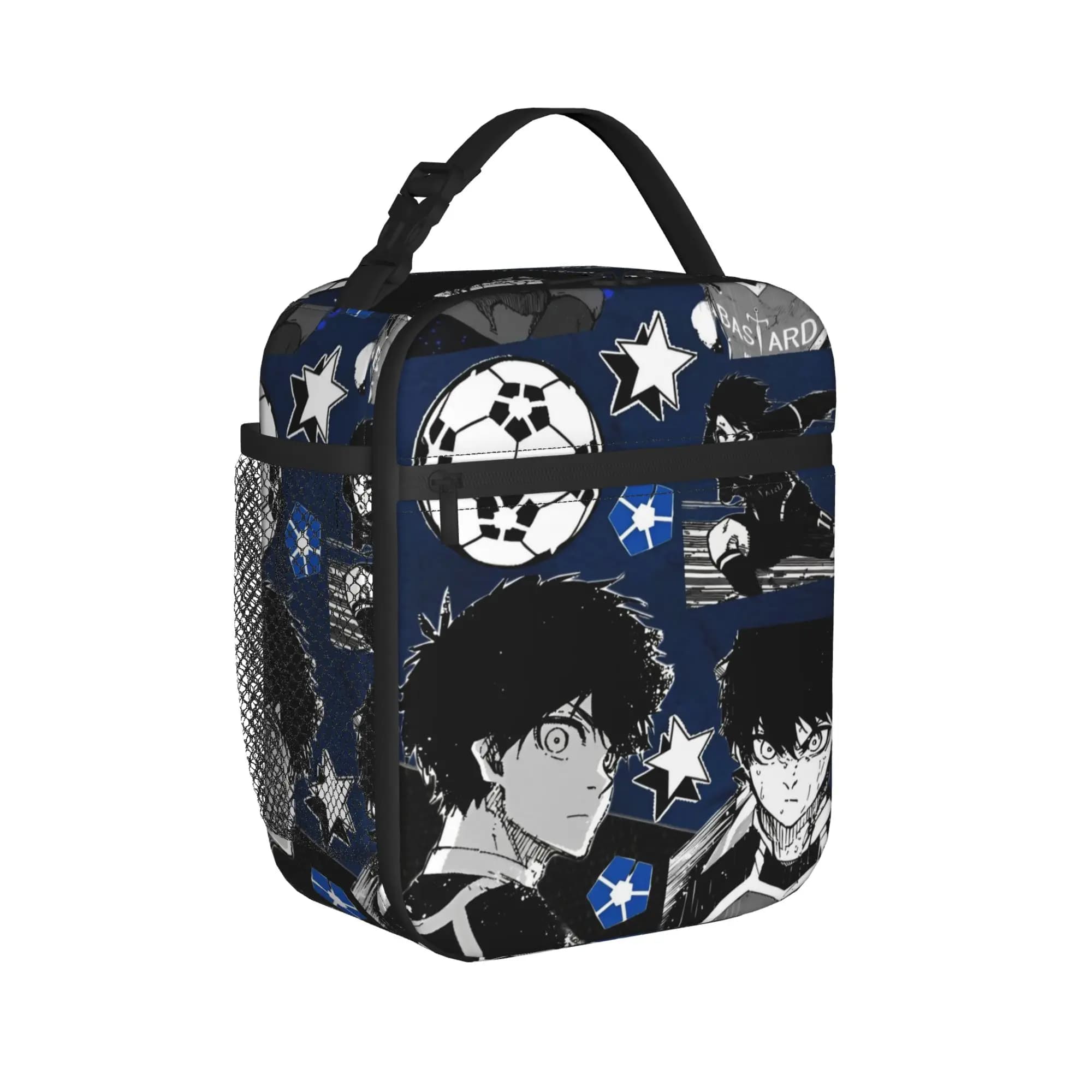 Blues Locks Insulated Lunch Bag High Capacity Soccer Anime Lunch Container Cooler Bag Tote Lunch Box Work Travel Men Women