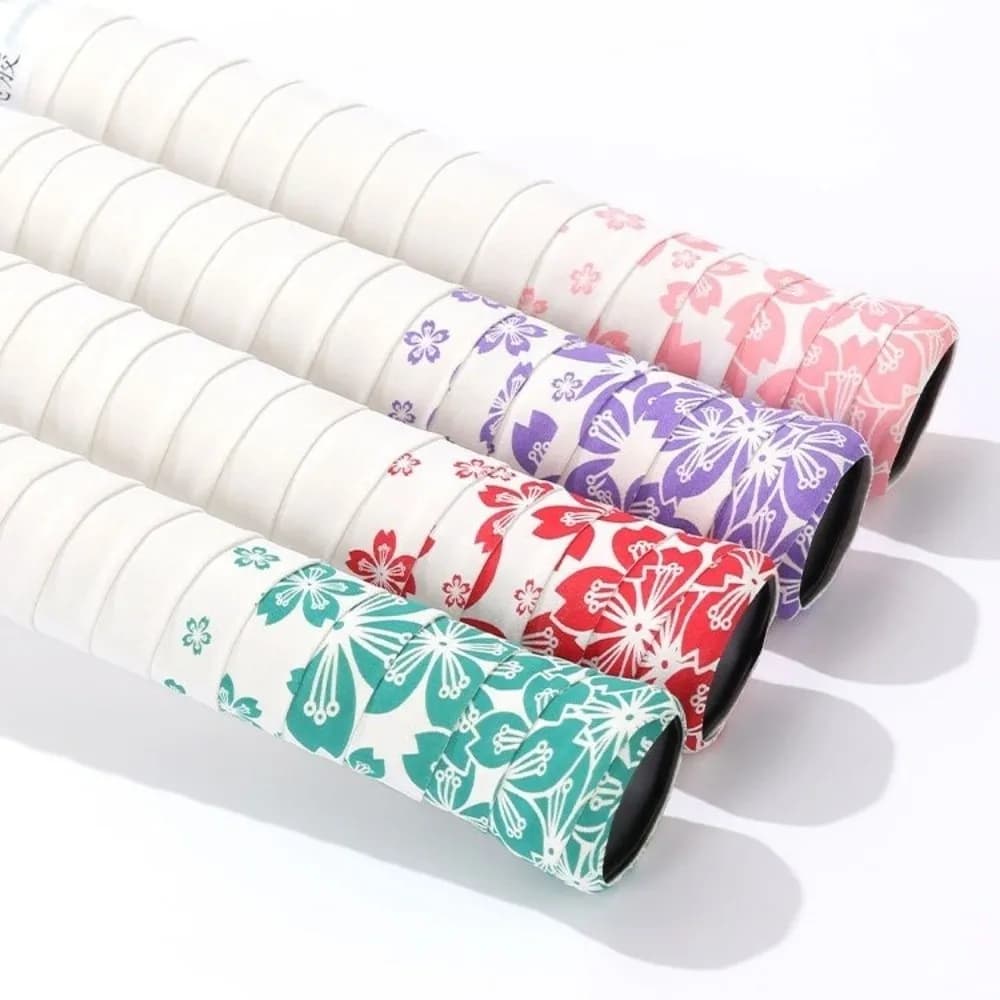 Sakura Print Tennis Badminton Grip Tape Assorbente del sudore Ammortizzante Racchetta da badminton Grip Wrap Resistente all'usura Antiscivolo