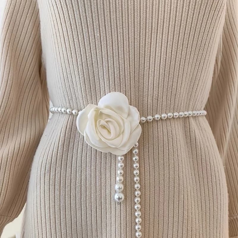 1pcs Waist Belt Women's New Style Camellia Decorative Versatile Waist Belt Matching Dress Coat Jacket Fashion Elegant Belt