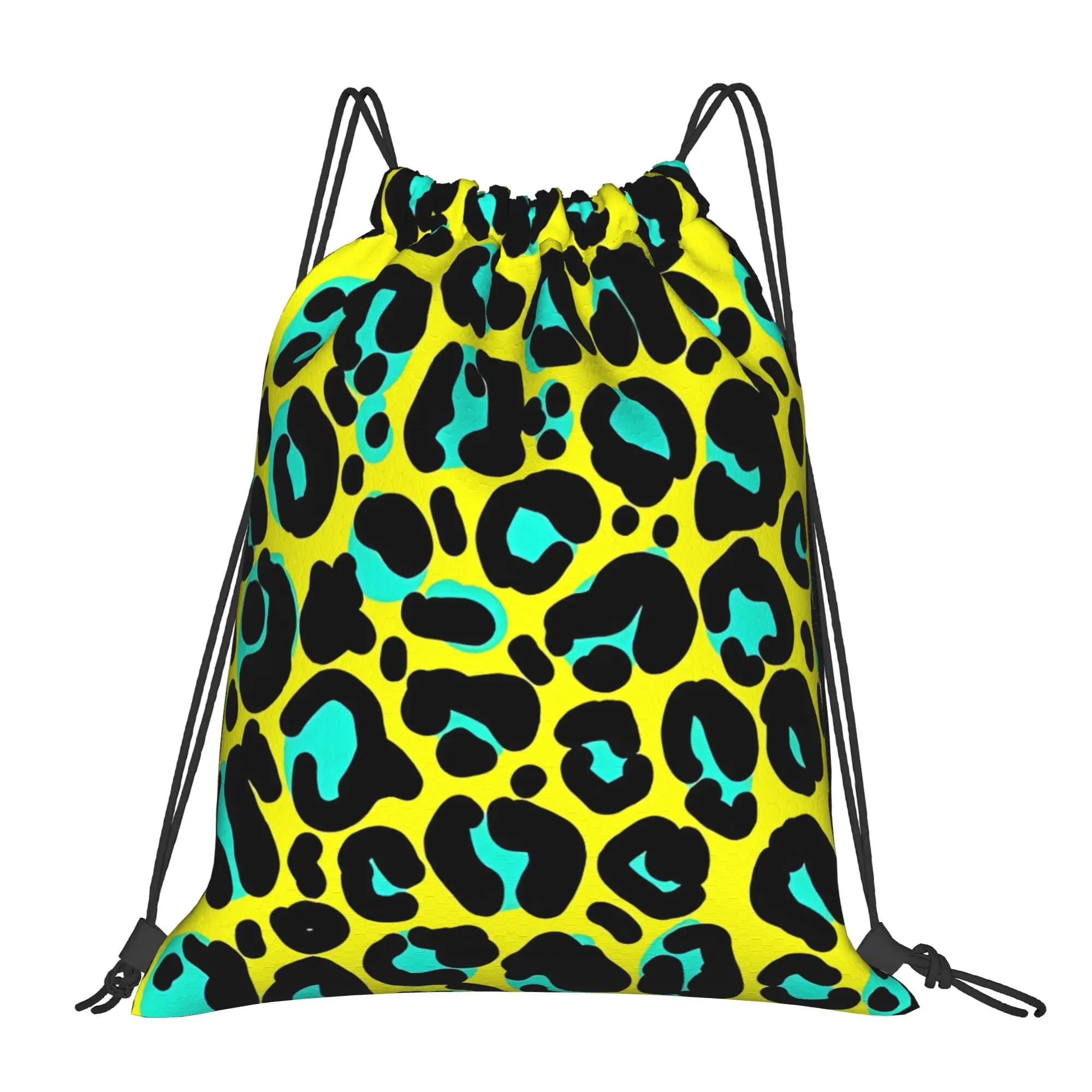 Zaino sportivo portatile con coulisse con stampa leopardata Wild Thing, borsa a sacco per equitazione e palestra