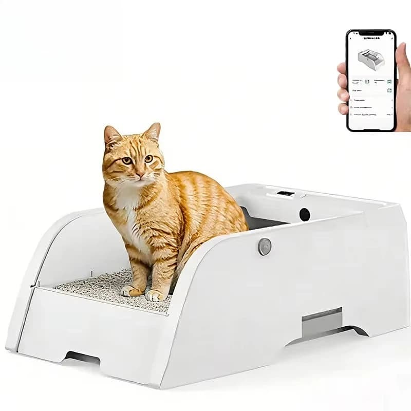 @ # Lettiera Intelligente Autopulente per Gatti, Toilette Semi-Chiusa per Animali Domestici con Controllo Tramite App, in Plastica, con Sacchetti per Escrementi