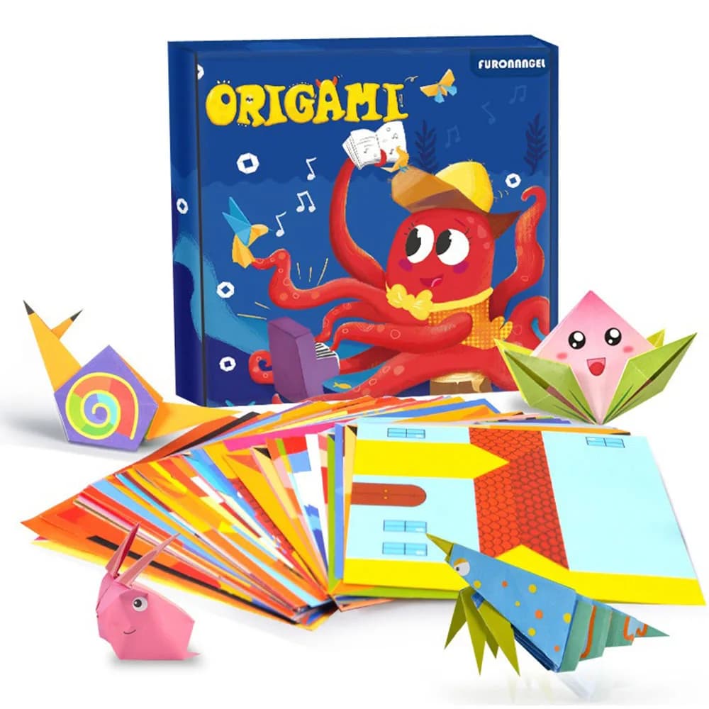 Kit Origami 30/108 Fogli Origami Carta Artigianale Guida Libro Fai da Te Arte Artigianato Progetto Forniture per Principianti Bambini Bambini Ragazzi Ragazze