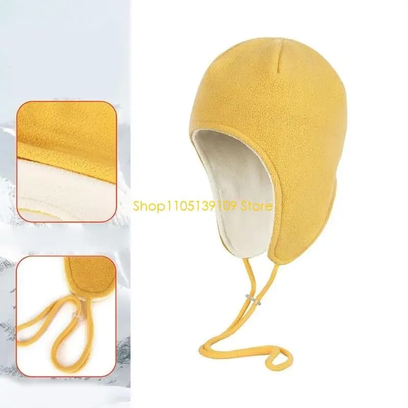 Cappello antivento con paraorecchie con cordino regolabile Berretto in pile Cappello termico unisex Cappello morbido e caldo per
