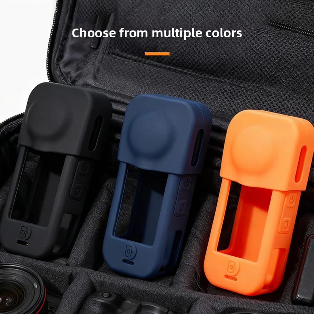 Custodia protettiva in silicone per Insta360 X4 Air, antiurto, con paraluce e impugnatura antiscivolo per fotocamera sportiva, blu