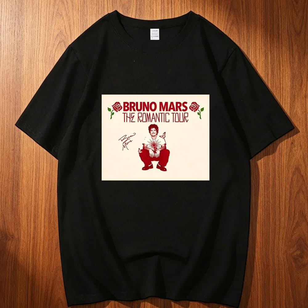 Bruno Mars cotton top tees men Comfortable Graphic harajuku Pop Culture Classic University t-shirt Digital Grunge Pop Culture