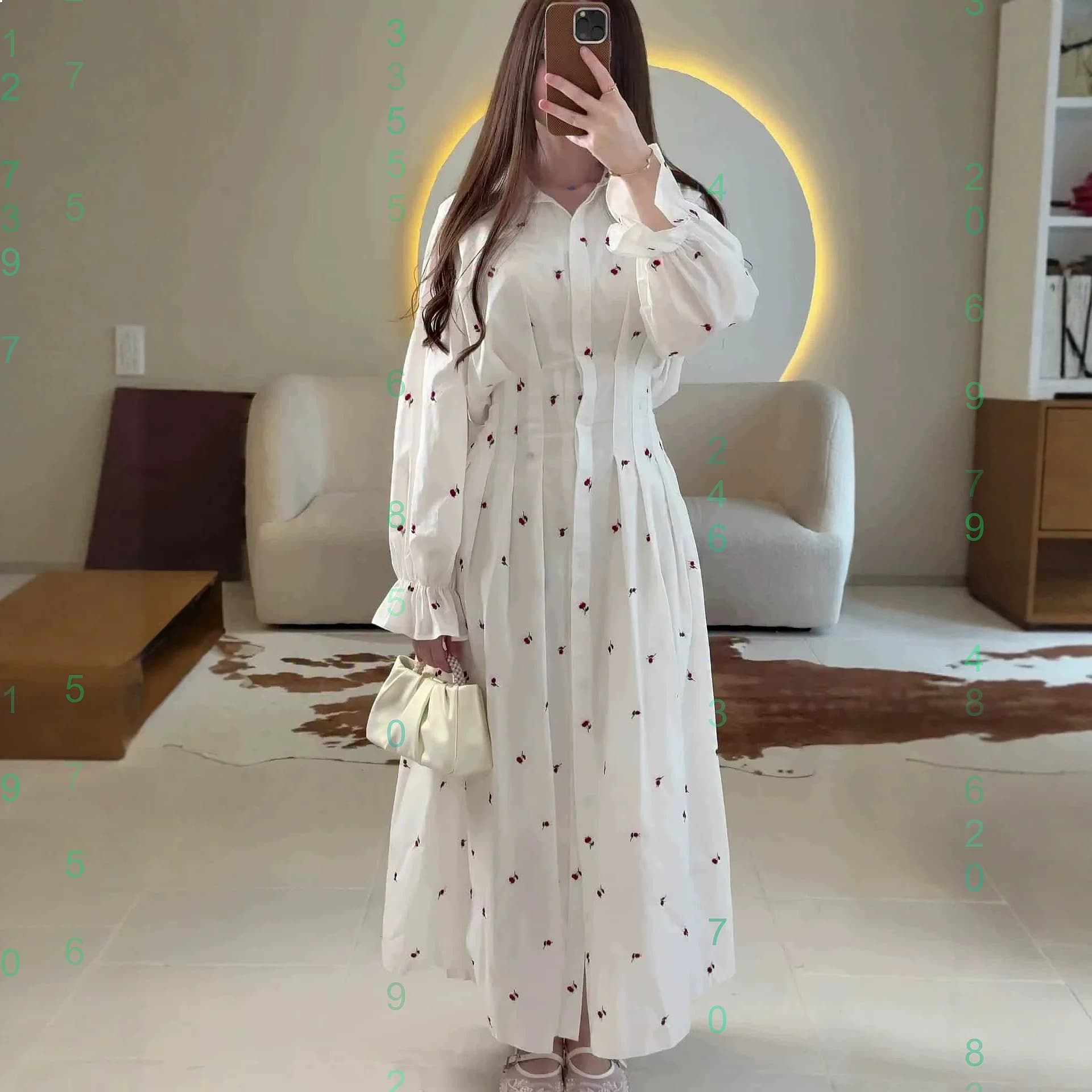 Elegant Long Sleeve Embroidered Belted Dresses for Women Spring Summer Floral Formal Evening Dress Matching Sets