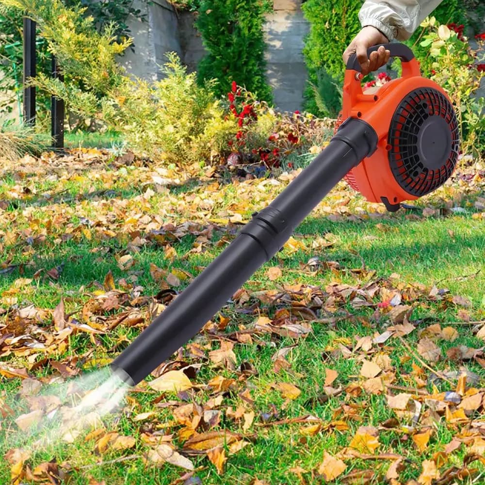 Soffiatore per foglie 25.4CC a 2 tempi, portatile, a benzina, senza fili, per la cura del prato, la rimozione di neve e la pulizia, 7500 giri/min
