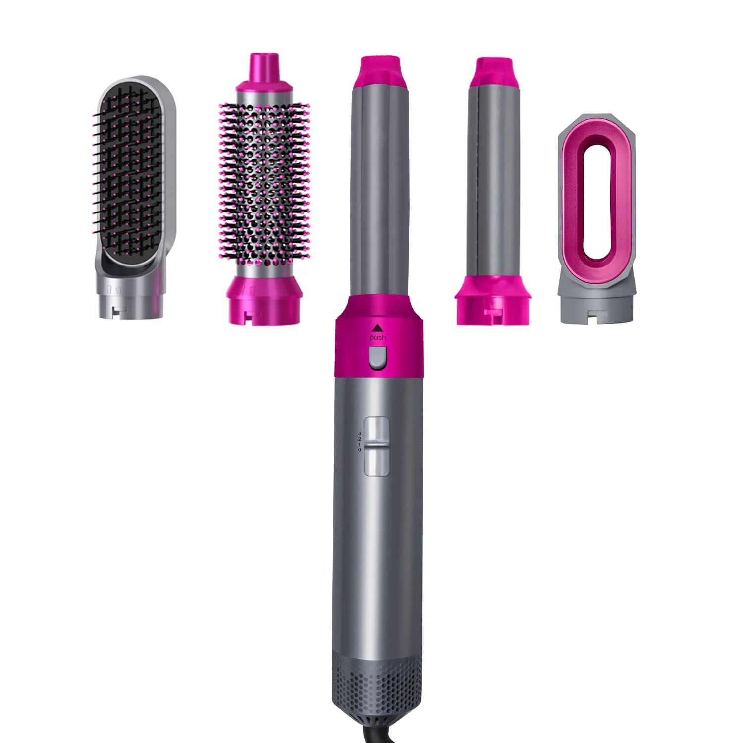 5 in 1 set of professional hair brushes style hot air iron curling plate electric volumizing brush rotating comb for hair dryer